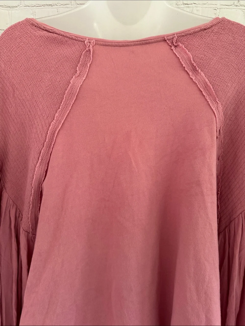 Free People Pink V-Neck Lightweight Sweatshirt